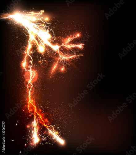 lightning flash background, easy editable