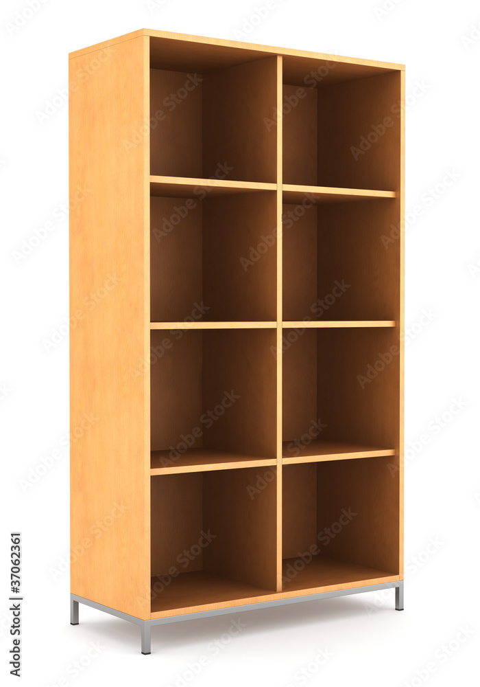 modern office wooden bookcase isolated on white background modern office wooden bookcase isolated on white background