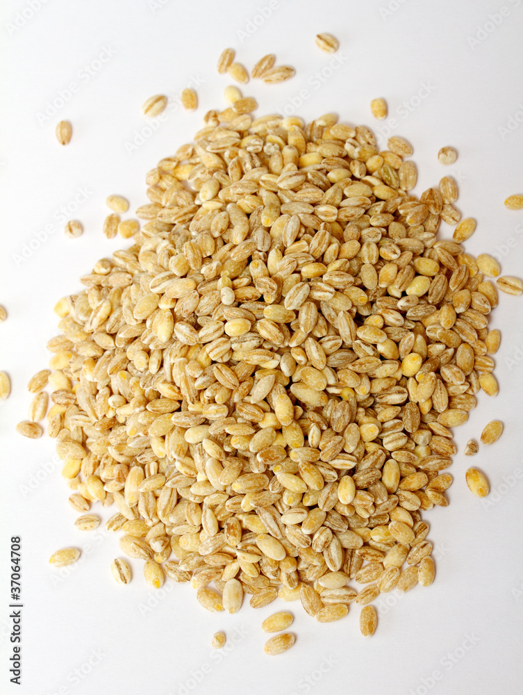 Pile of Pearl Barley isolated on white Pile of Pearl Barley isolated on white