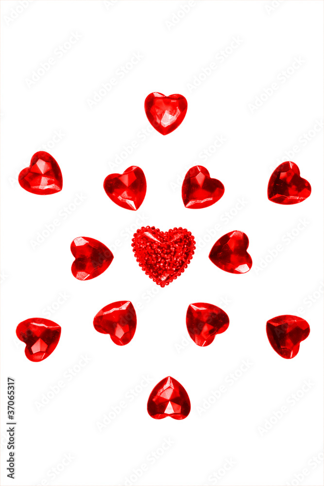 Christmas snowflake from the hearts