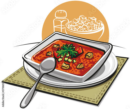 gazpacho with croutons