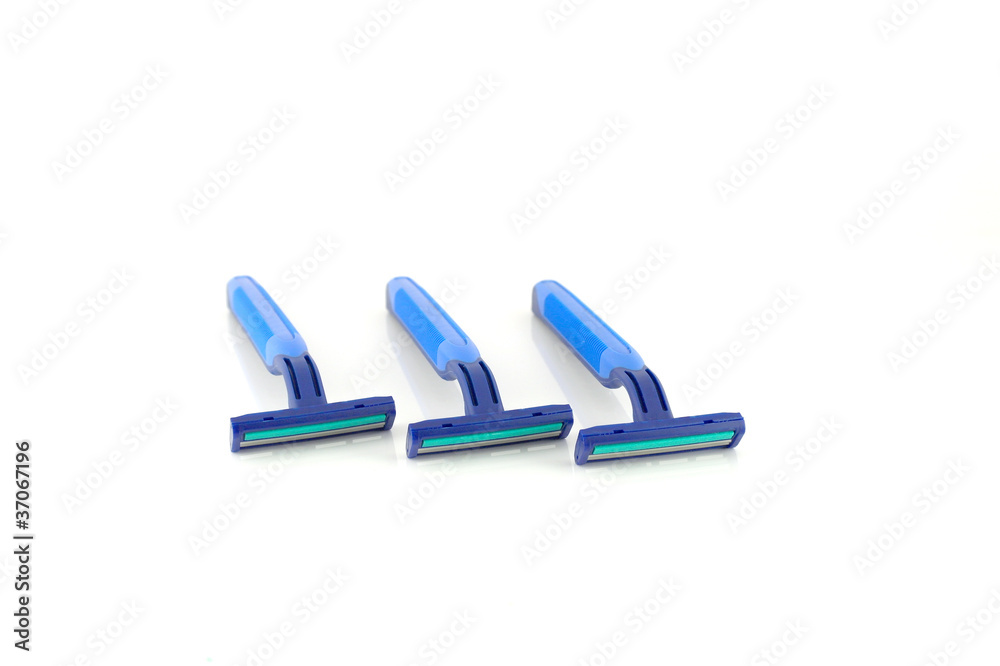 Three blue razors Three blue razors