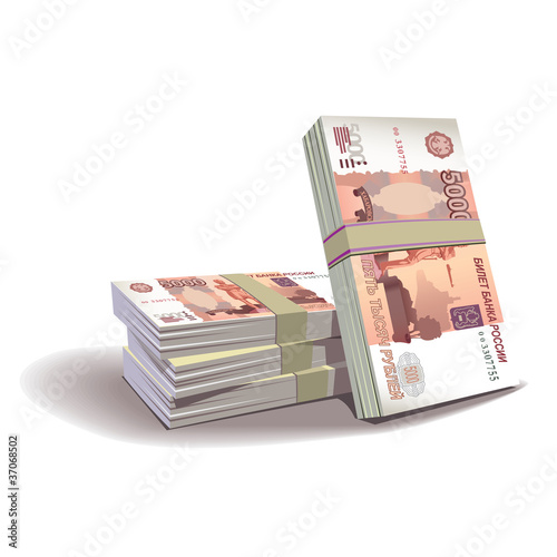 ruble banknotes vector illustration, financial theme