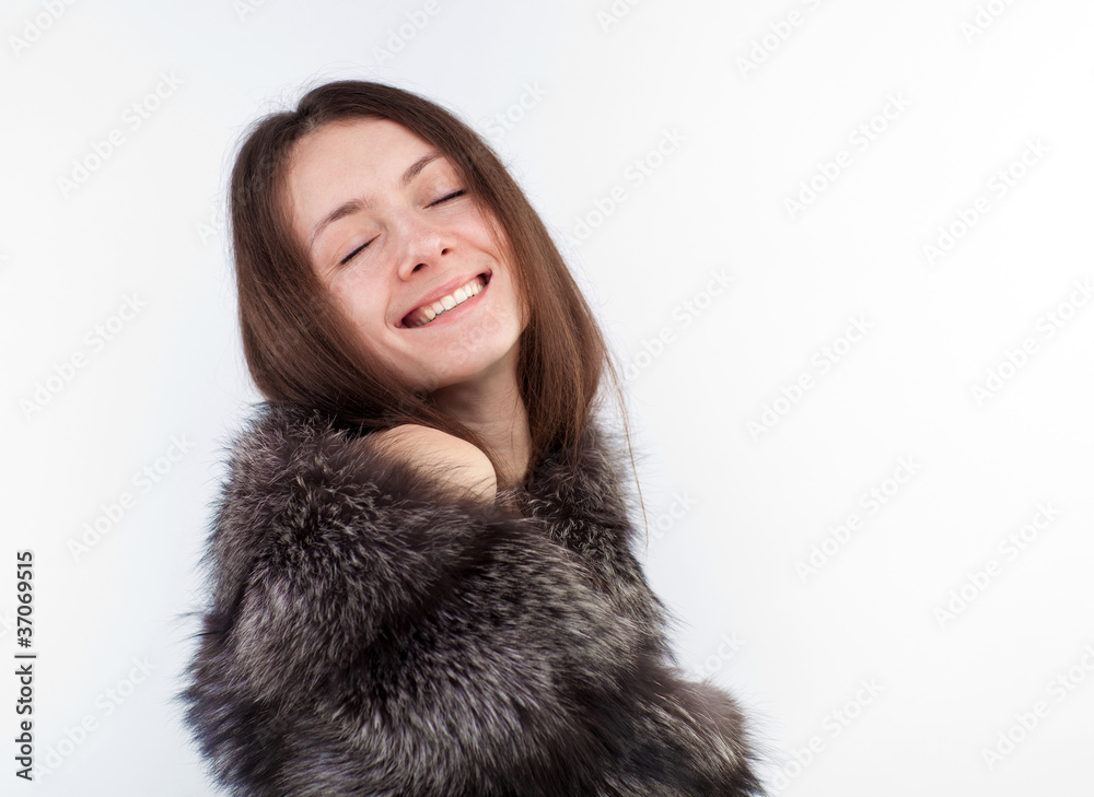 Closeup portrait of cute young girl smiling Closeup portrait of cute young girl smiling