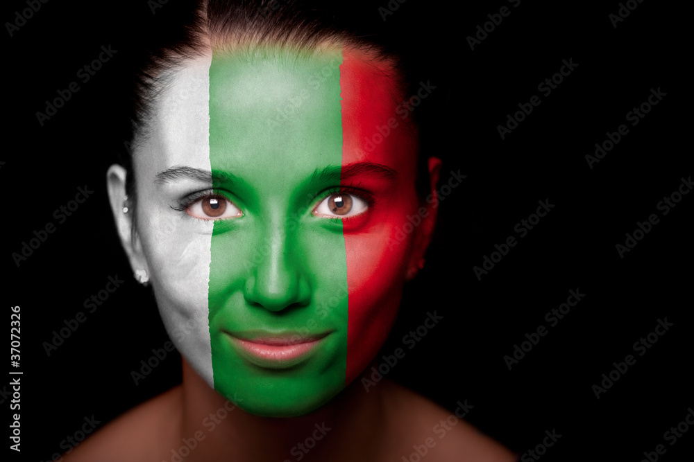 Portrait of a woman with the flag of the Bulgaria Portrait of a woman with the flag of the Bulgaria