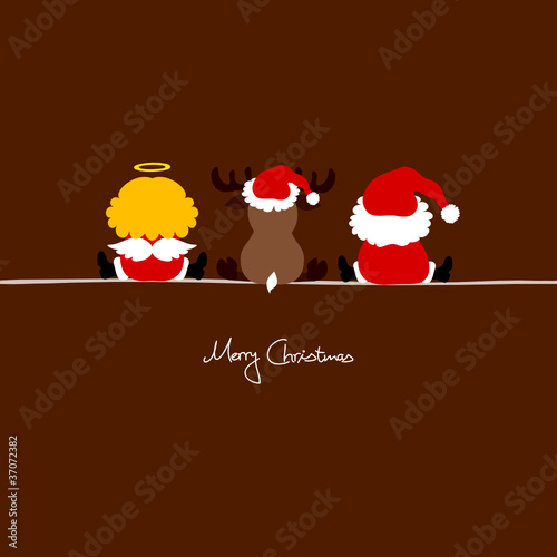 Santa, Angel & Reindeer Brown