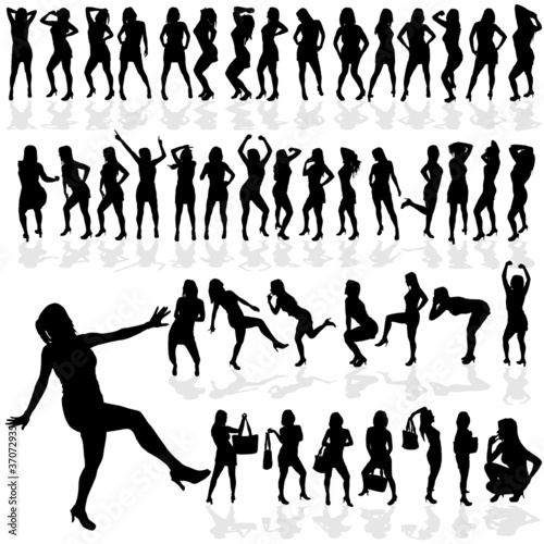 girl sexy vector in black silhouette