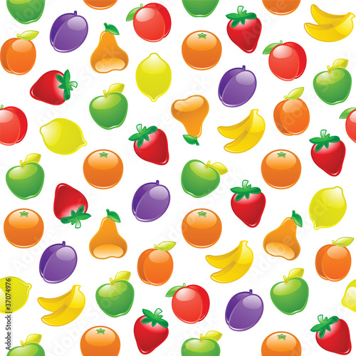 Fototapeta Naklejka Na Ścianę i Meble -  Fruit to background, seamless pattern