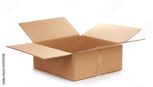 open cardboard box isolated on white © Africa Studio
