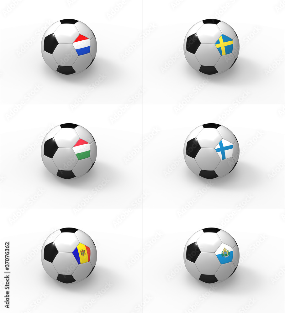 Euro 2012, piłka nożna i flaga - Grupa E - obrazy, fototapety, plakaty 