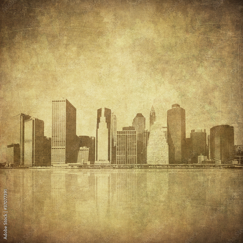 Obraz premium grunge image of new york skyline