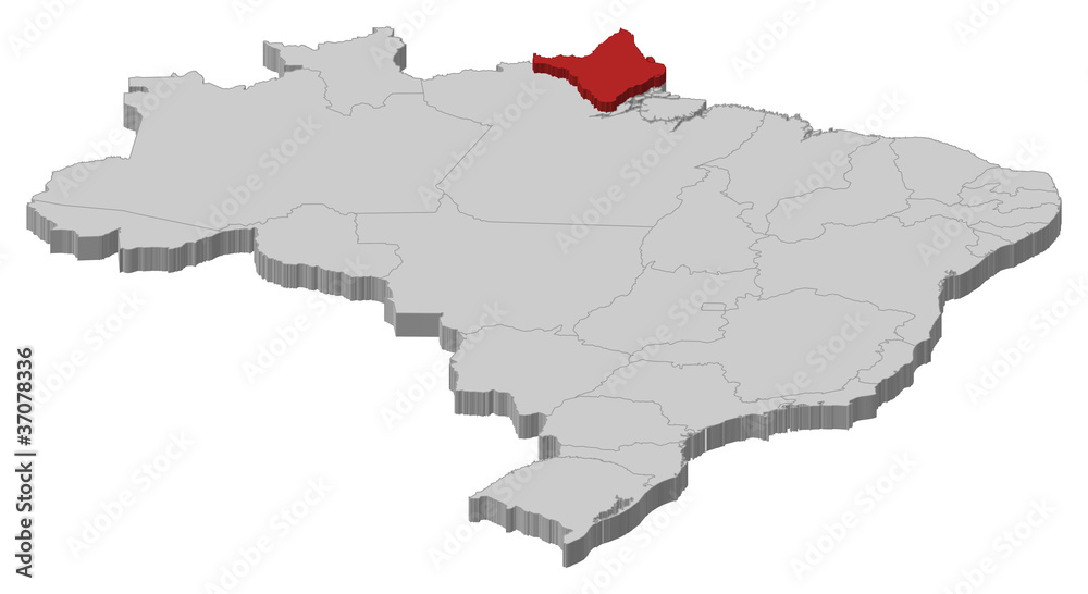 Map of Brazil, Amapá highlighted