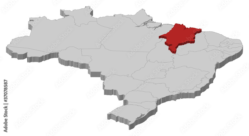 Map of Brazil, Maranhão highlighted