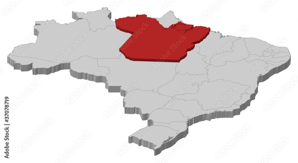 Map of Brazil, Pará highlighted