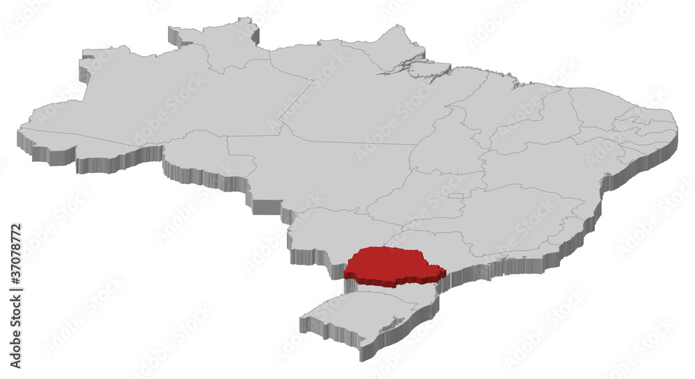 Map of Brazil, Paraná highlighted