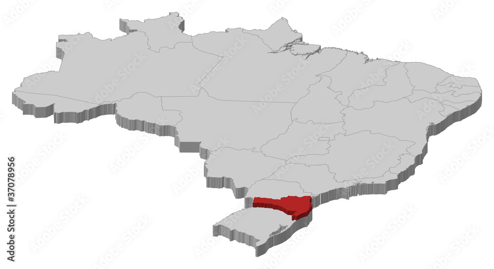 Map of Brazil, Santa Catarina highlighted