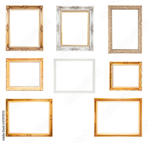 Collection Set of photo frame, isolated with clipping path