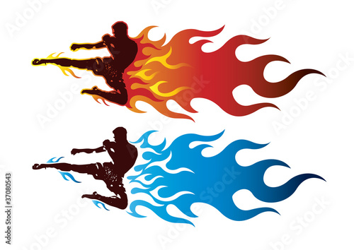 Ultimate fighter sport with fire