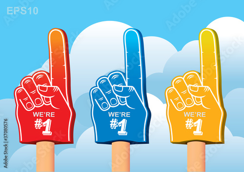 color set of foam hand
