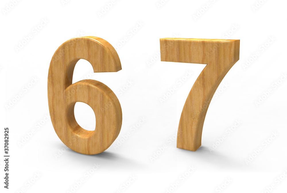 wood font isolated on white background