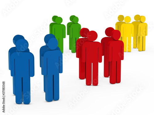 team group colorful in circle