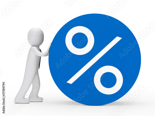 man roll blue percent circle