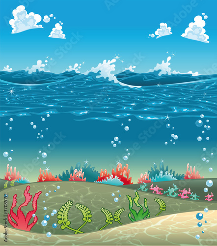 Under the sea. Funny cartoo...