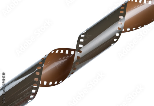 Film strip over white background
