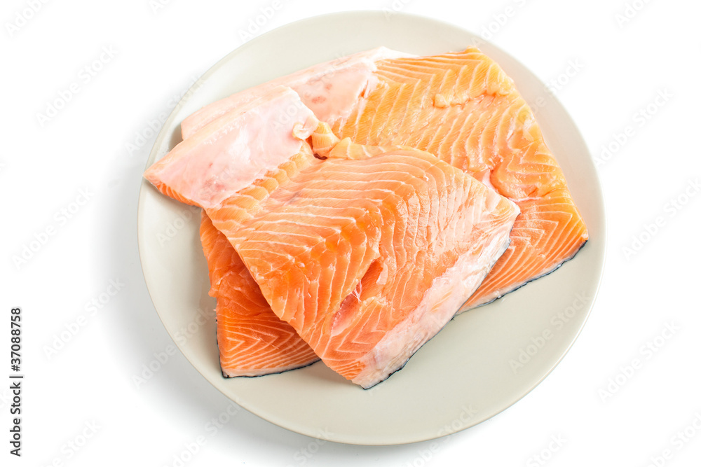 Raw salmon fillet