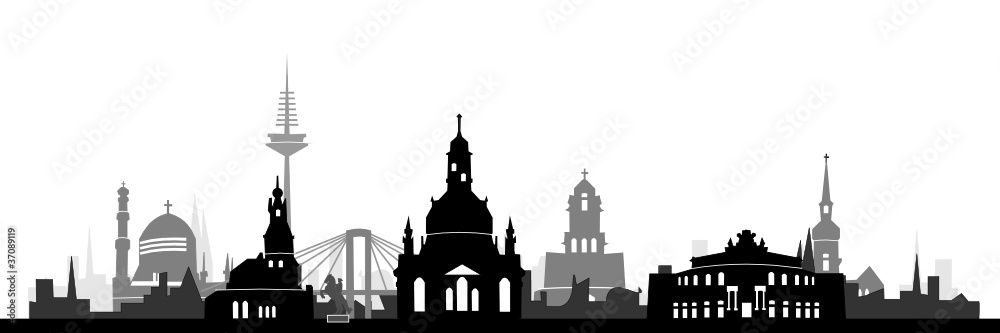 Fototapeta premium Dresden Skyline detailiert