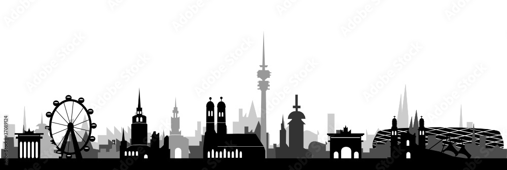 Münchner Skyline detailiert