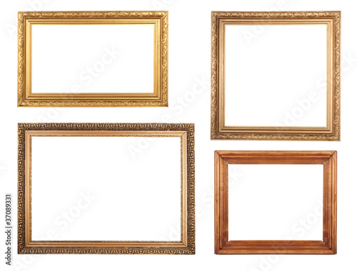 Four antique picture frames.