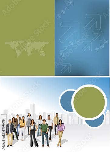 Template for advertising brochure with business people