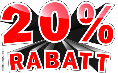 3D Text: 20 Prozent Rabatt