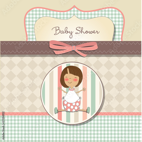 romantic baby girl shower card