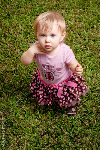 Girl on Grass from Above