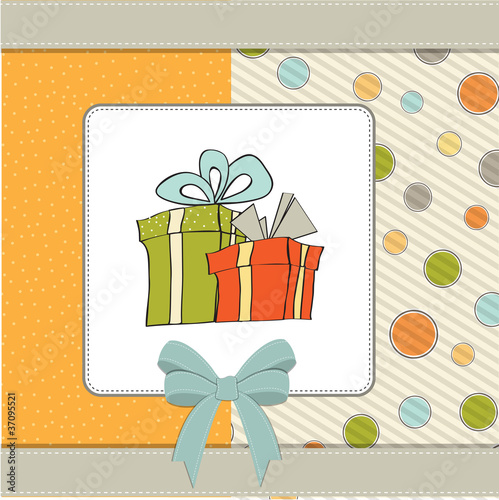 birthday card with gift box