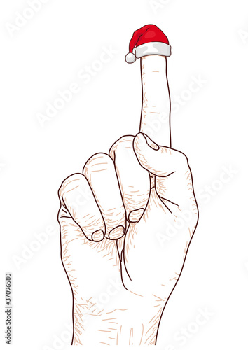 dito con cappello di Natale