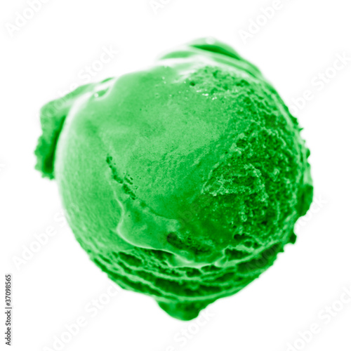 Grüne Kugel Eis von oben