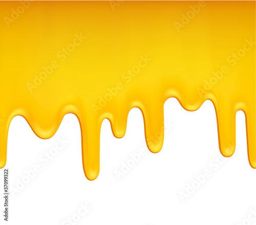 Seamless background of melting honey on white background