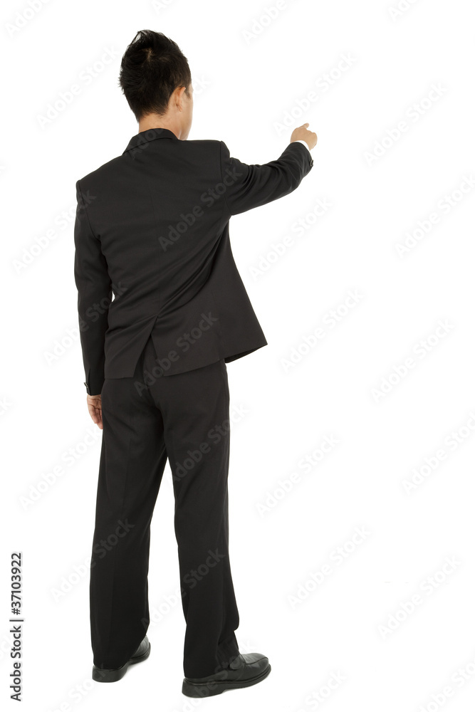 Business man pointing and touch something Business man pointing and touch something