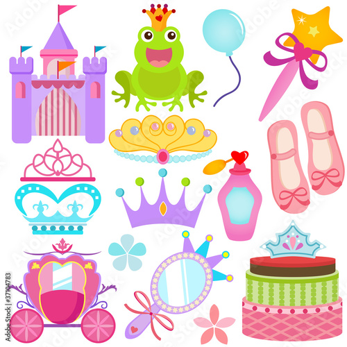 A colorful set of Vector Icons : Sweet Princess Set #37104783