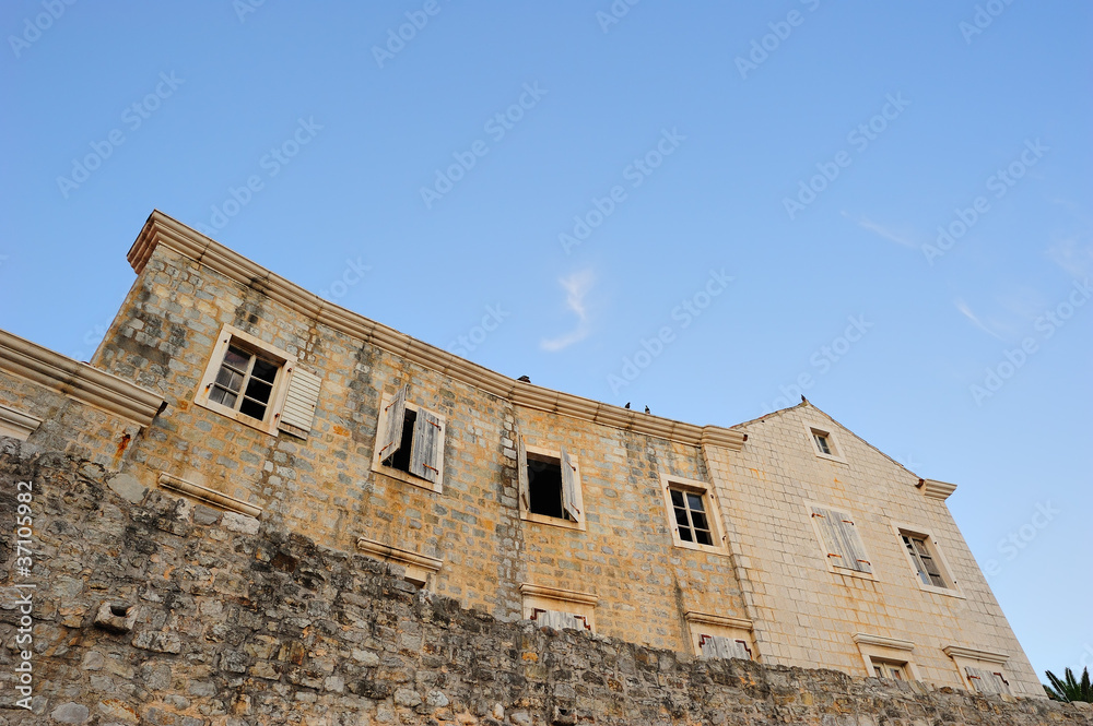 Walls of an old ruined house