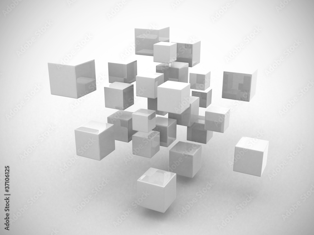 Abstract geometric shapes from cubes Abstract geometric shapes from cubes