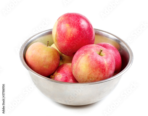 Freshly washed apples in colander