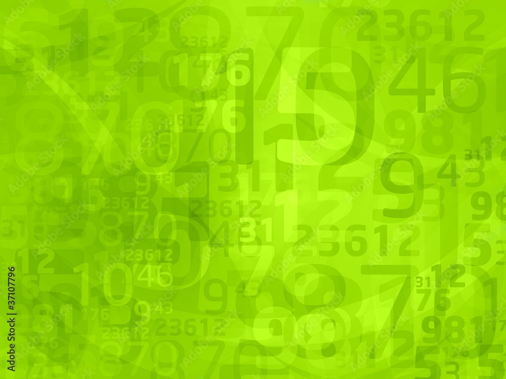 green background with abstract numbers