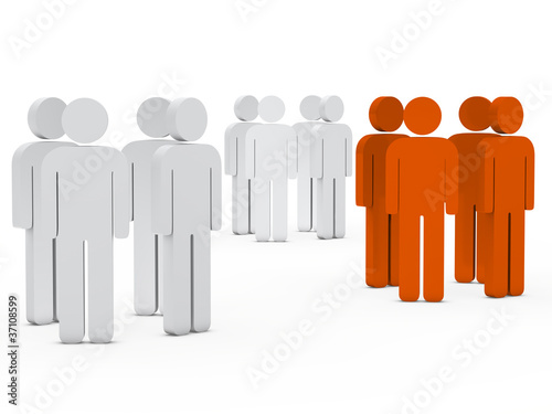 team people group white orange