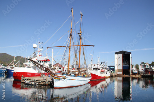 Vessels, fishing boats and  shipyard of Lofoten