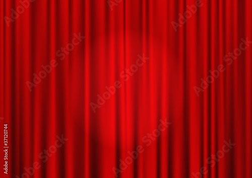 Vector closed red theater curtain