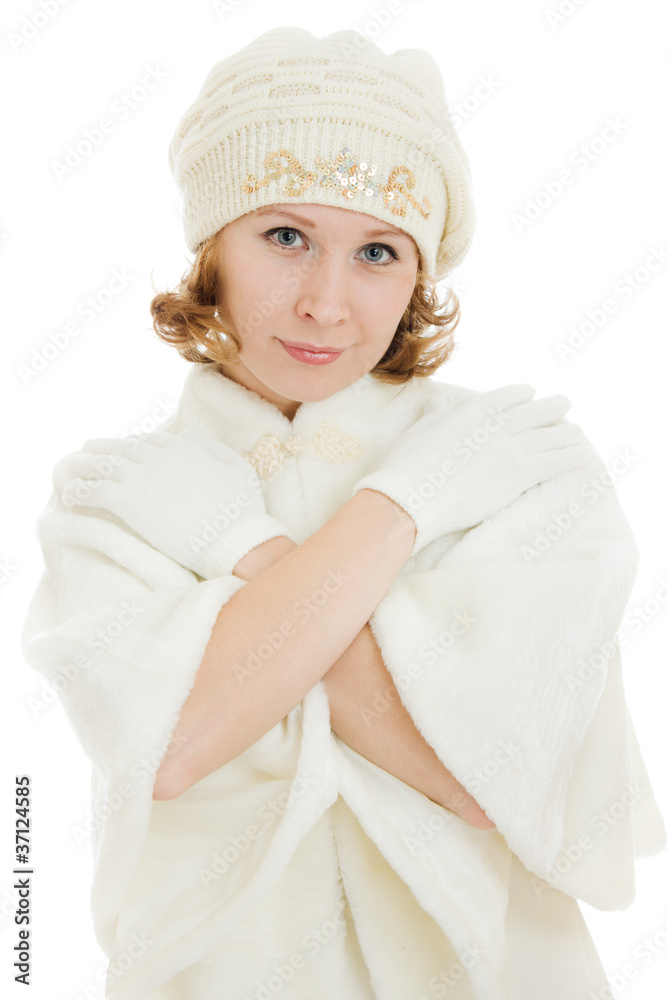 Happy Christmas women on a white background. Happy Christmas women on a white background.